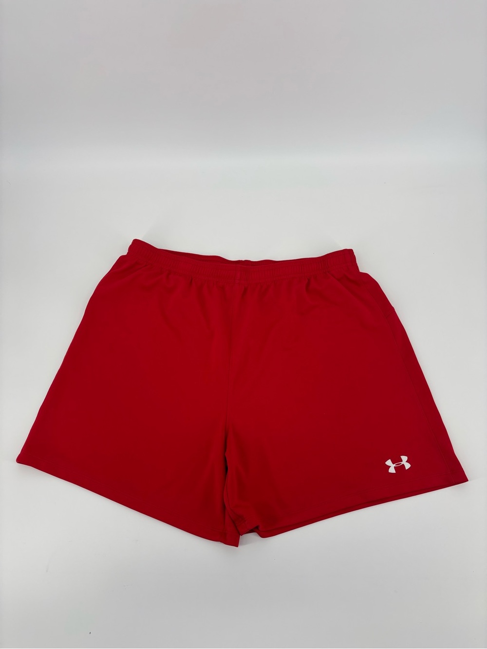 Under Armour Shorts Mens Large Red HeatGear Loose Fit Gym Running Athletic 5"